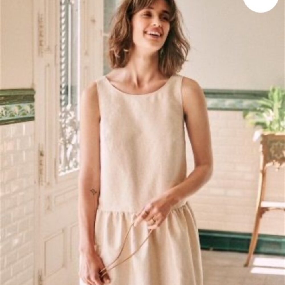 Sezane Cream Sleeveless Mini Dress